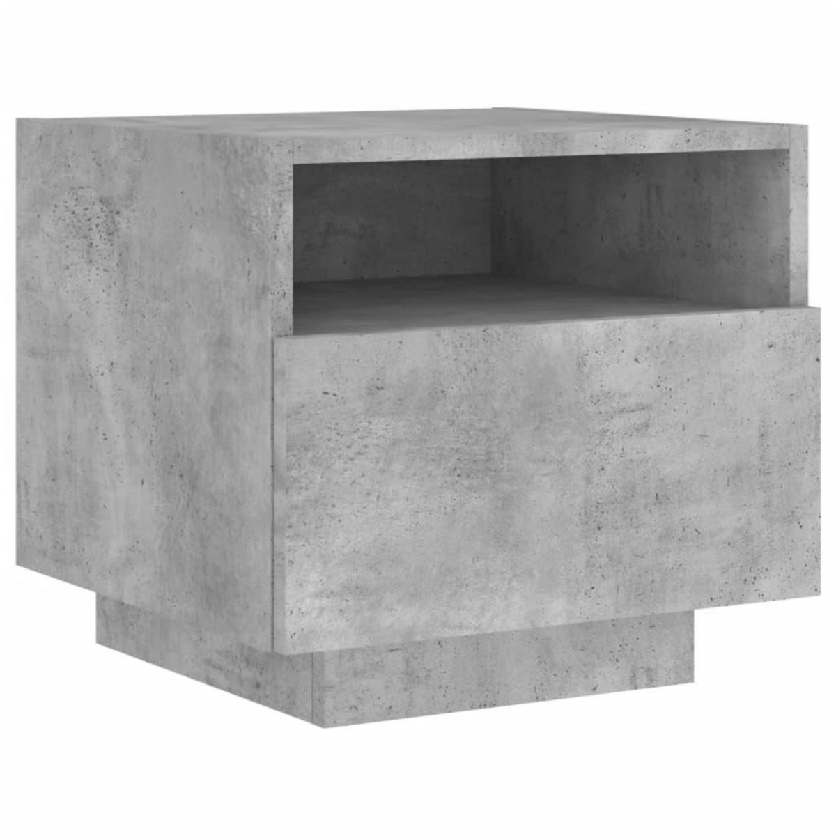 VIDAXL Table de chevet avec lumieres LED gris beton 40x39x37 cm