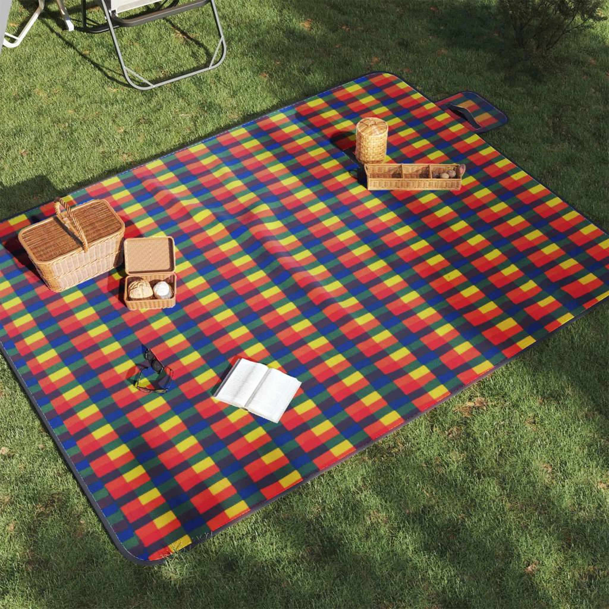 VIDAXL Couverture de pique-nique pliable 200x150 cm velours