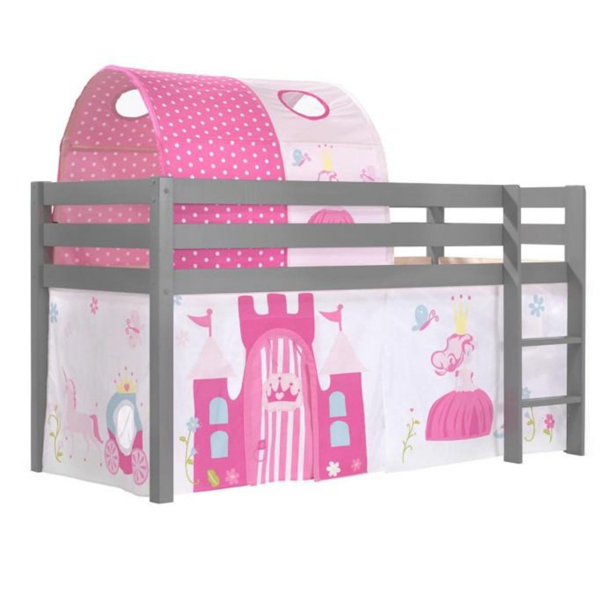 Paris Prix Pack - Lit Enfant, Tente & Tunnel  Pino Princesse  Gris