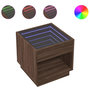 Voir la diapositive 2 : VIDAXL Table basse avec LED infini chene marron 50x50x50 cm