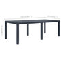 Voir la diapositive 6 : VIDAXL Table de jardin Anthracite 220x90x72 cm Plastique Aspect rotin