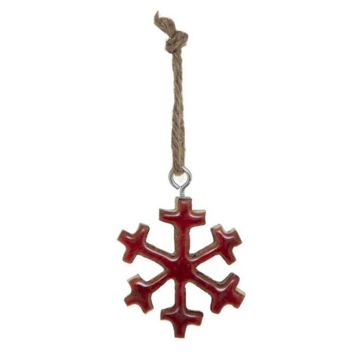 FEERIC LIGHT & CHRISTMAS Sujet de Noël Flocon  Glacé  5cm Rouge