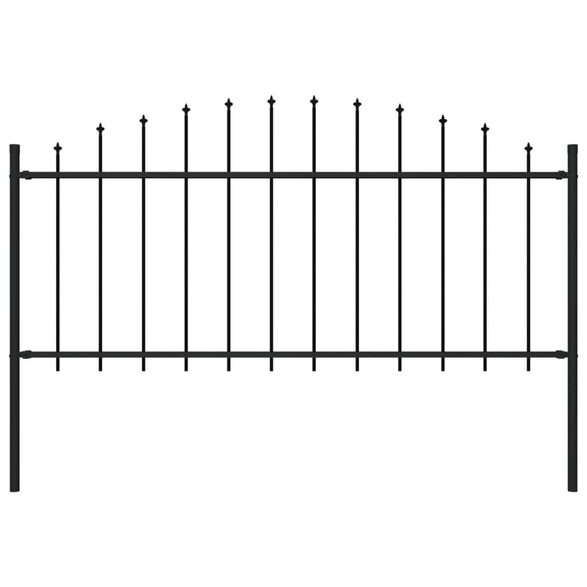 VIDAXL Cloture de jardin a dessus en lance Acier (0,5-0,75)x1,7 m Noir
