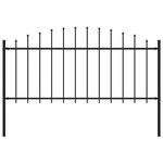 VIDAXL Cloture de jardin a dessus en lance Acier (0,5-0,75)x1,7 m Noir