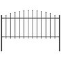Voir la diapositive 1 : VIDAXL Cloture de jardin a dessus en lance Acier (0,5-0,75)x1,7 m Noir