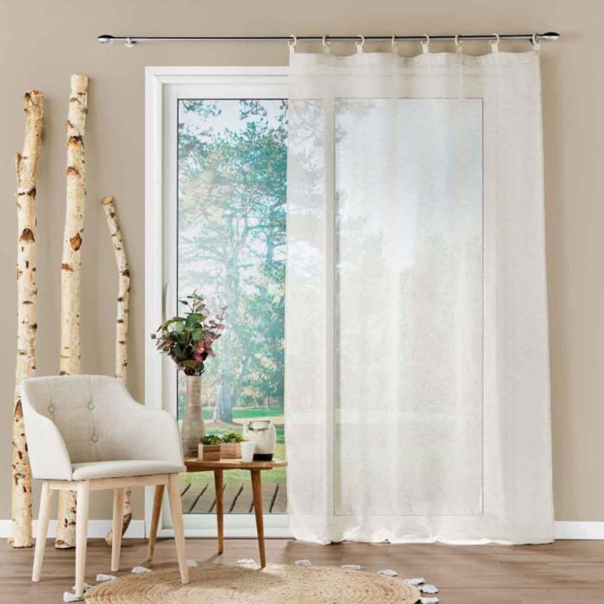 Paris Prix Rideau Voilage à Œillets  Minalisa  140x240cm Lin