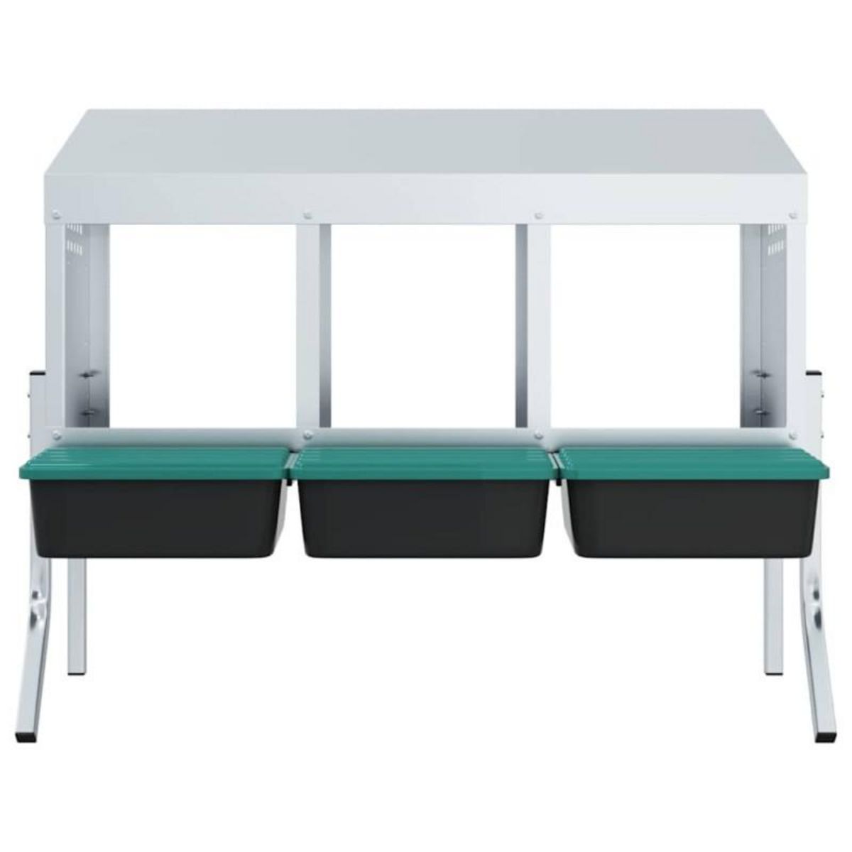 VIDAXL Nichoir à poules3 compartiments avec pieds en acier galvanisé