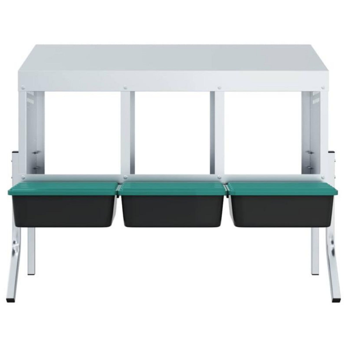 VIDAXL Nichoir à poules3 compartiments avec pieds en acier galvanisé