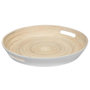 Voir la diapositive 1 : FIVE Plateau en Bambou Laqué Rond  Bicolore  42cm Blanc