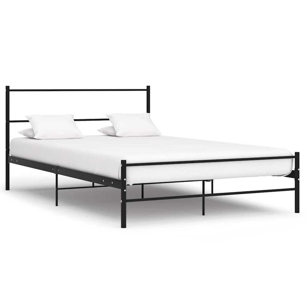 VIDAXL Cadre de lit avec tete de lit sans matelas noir 140x200cm metal