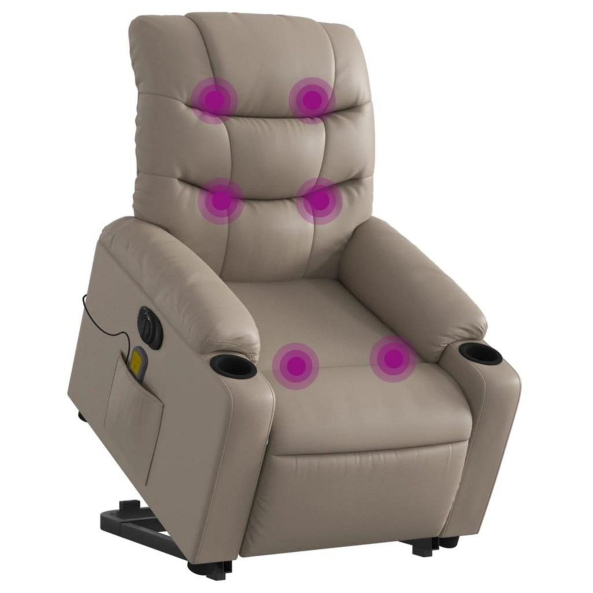 VIDAXL Fauteuil inclinable de massage electrique cappuccino similicuir