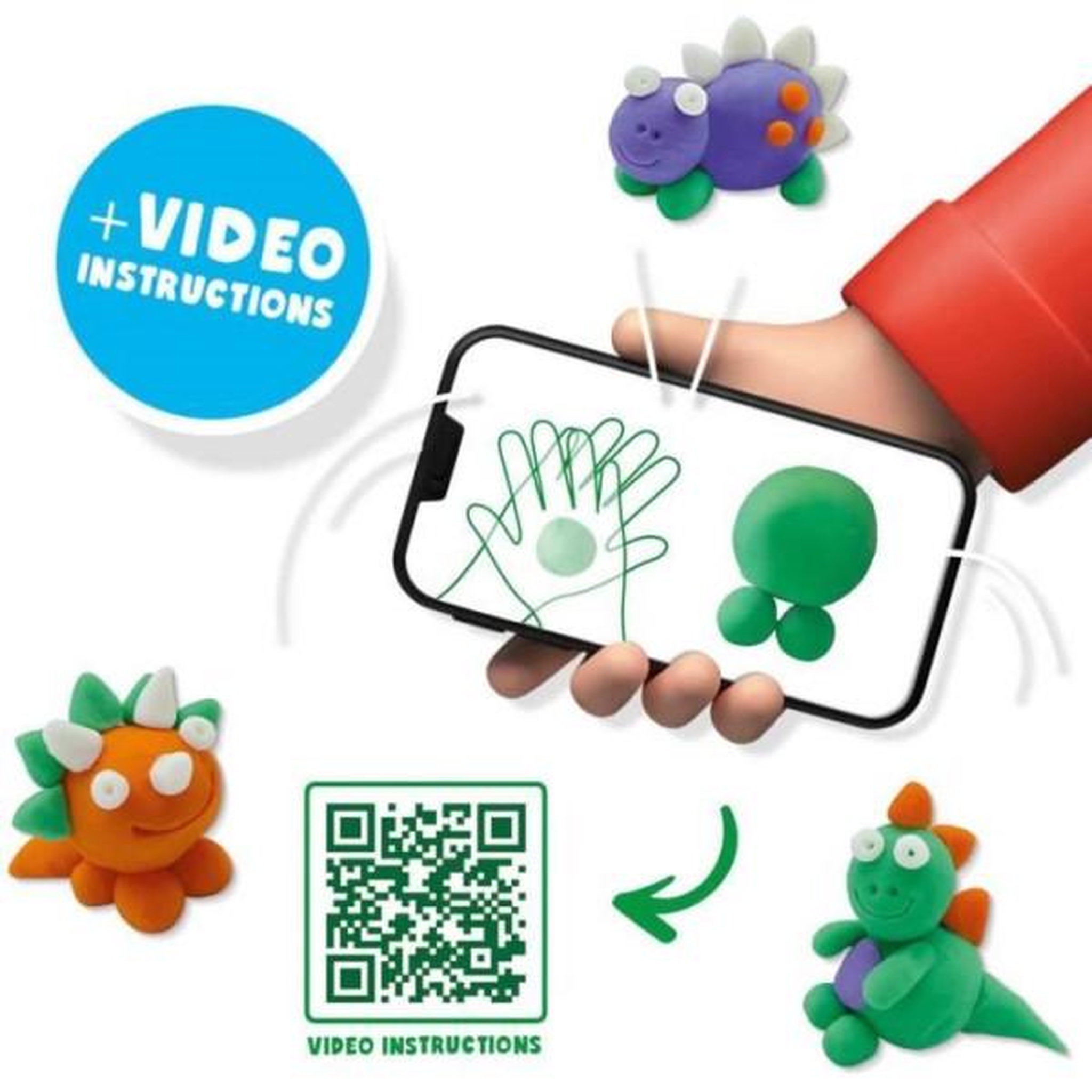 Voir la diapositive 3 : SES Creative Pâte a modeler FunDo - Dinosaures (3x90gr-1x40gr) - SES CREATIVE - Interactive pour les jeunes enfants.