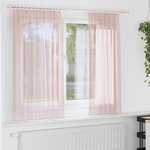 VIDAXL Rideaux en voile avec boucles 2 pcs rose clair 140x140 cm