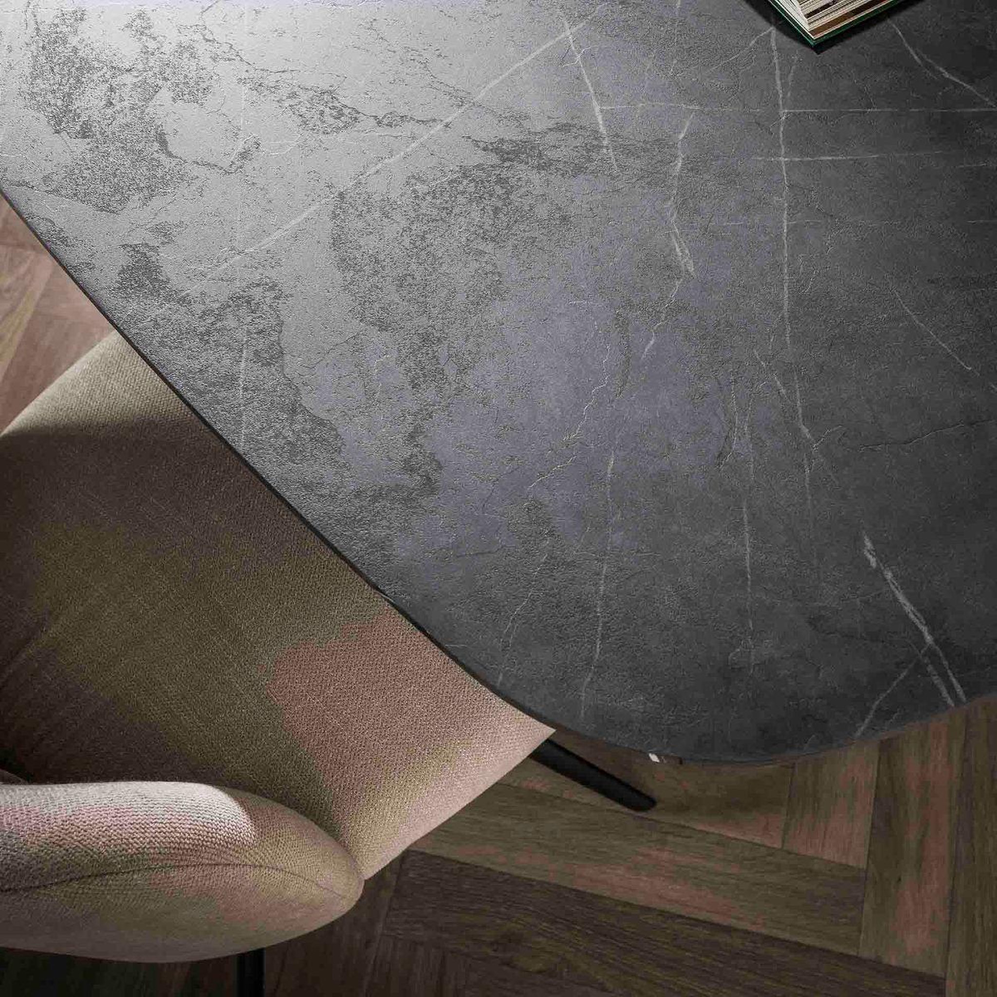 Voir la diapositive 6 : JLC KREATION Table à manger ovale en bois aspect céramique 180cm maeva 2