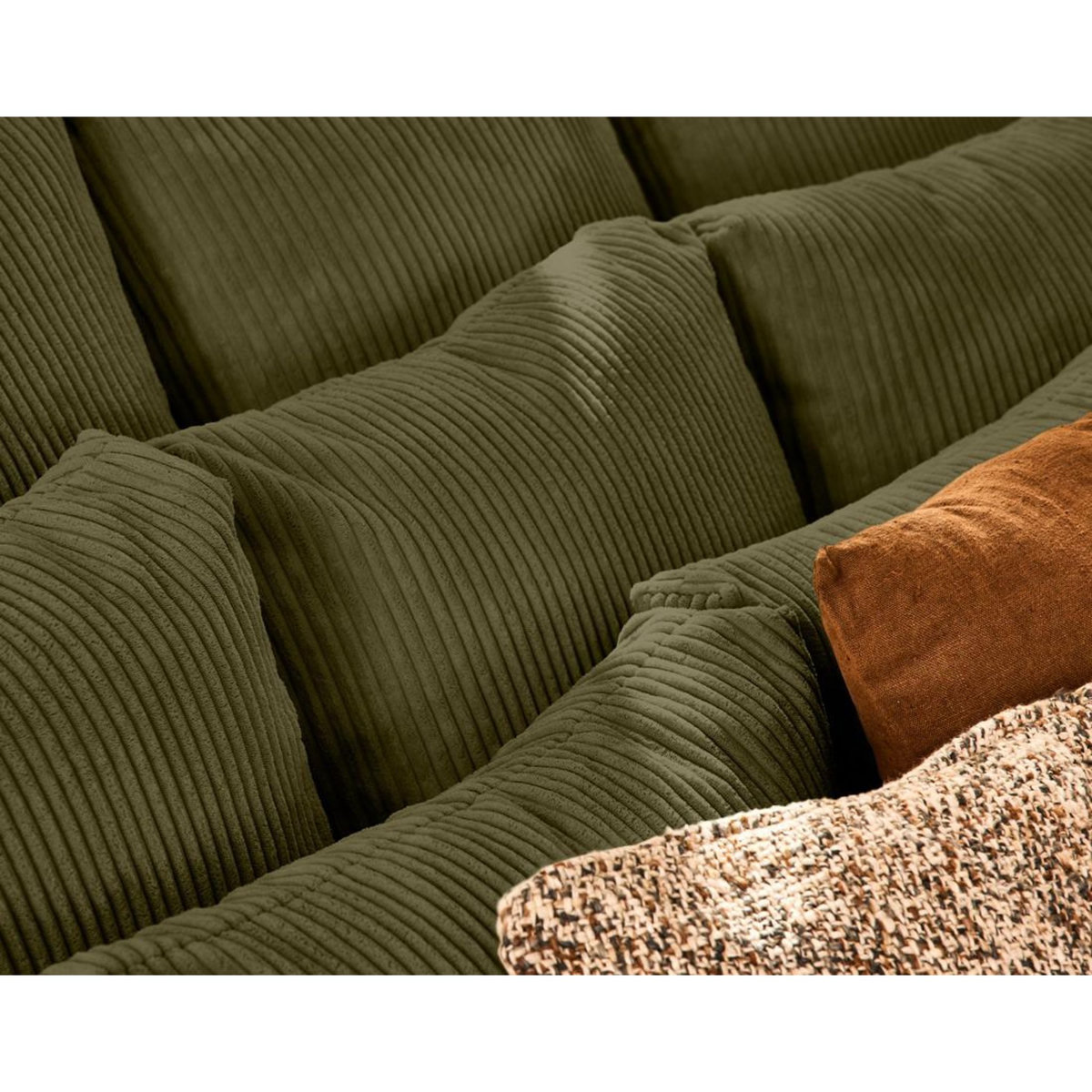 LISA DESIGN Amadora - canapé droit 4 places en velours côtelé