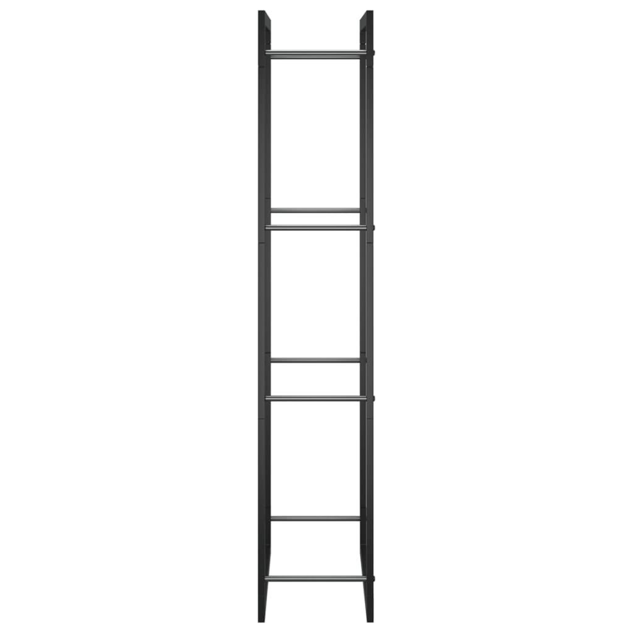 Voir la diapositive 4 : VIDAXL Portant de bois de chauffage Noir mat 50x28x132 cm Acier
