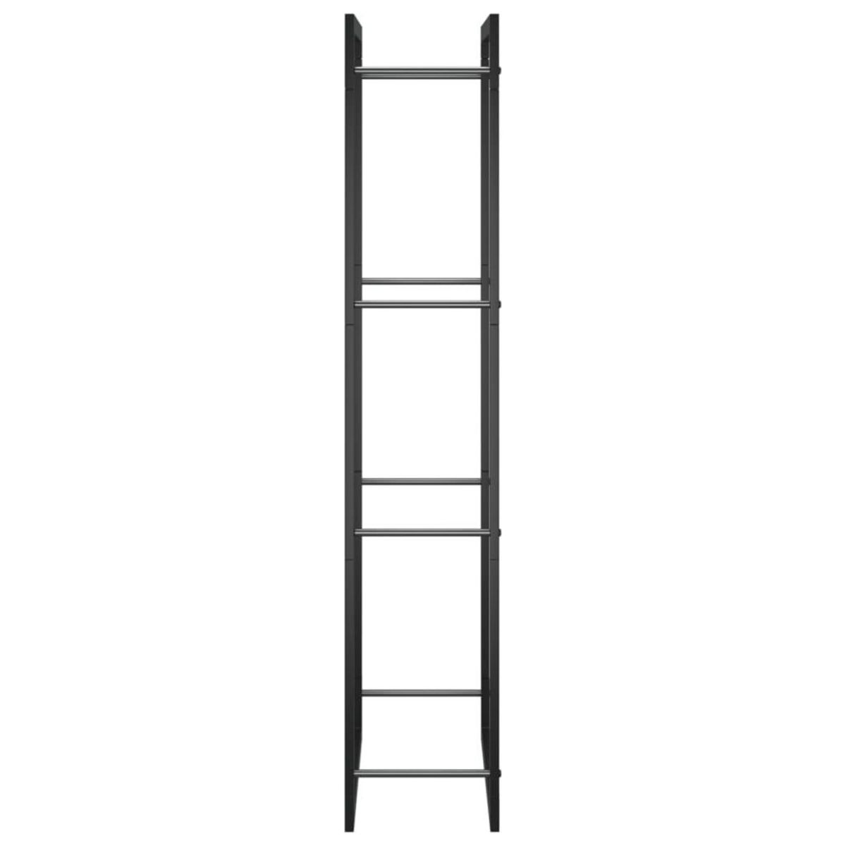 VIDAXL Portant de bois de chauffage Noir mat 50x28x132 cm Acier