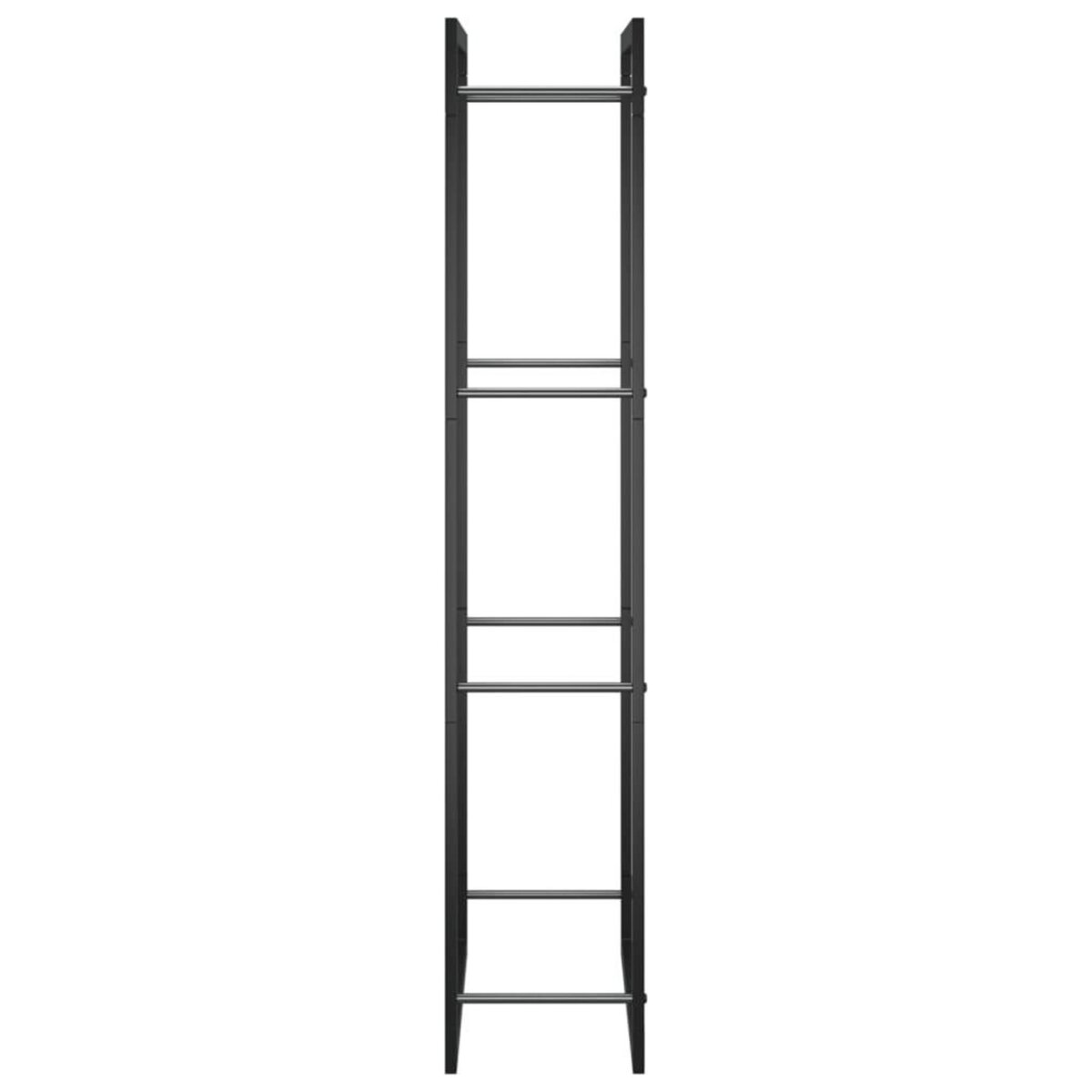 VIDAXL Portant de bois de chauffage Noir mat 50x28x132 cm Acier