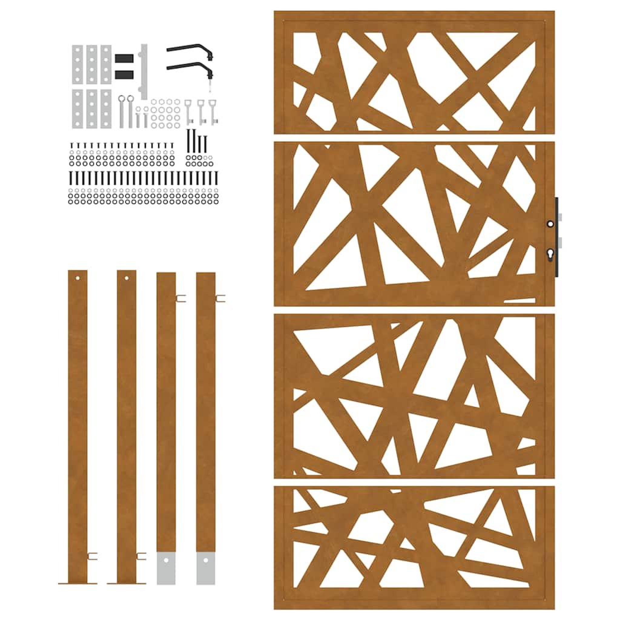Voir la diapositive 5 : VIDAXL Porte de jardin acier resistant aux intemperies design lumiere