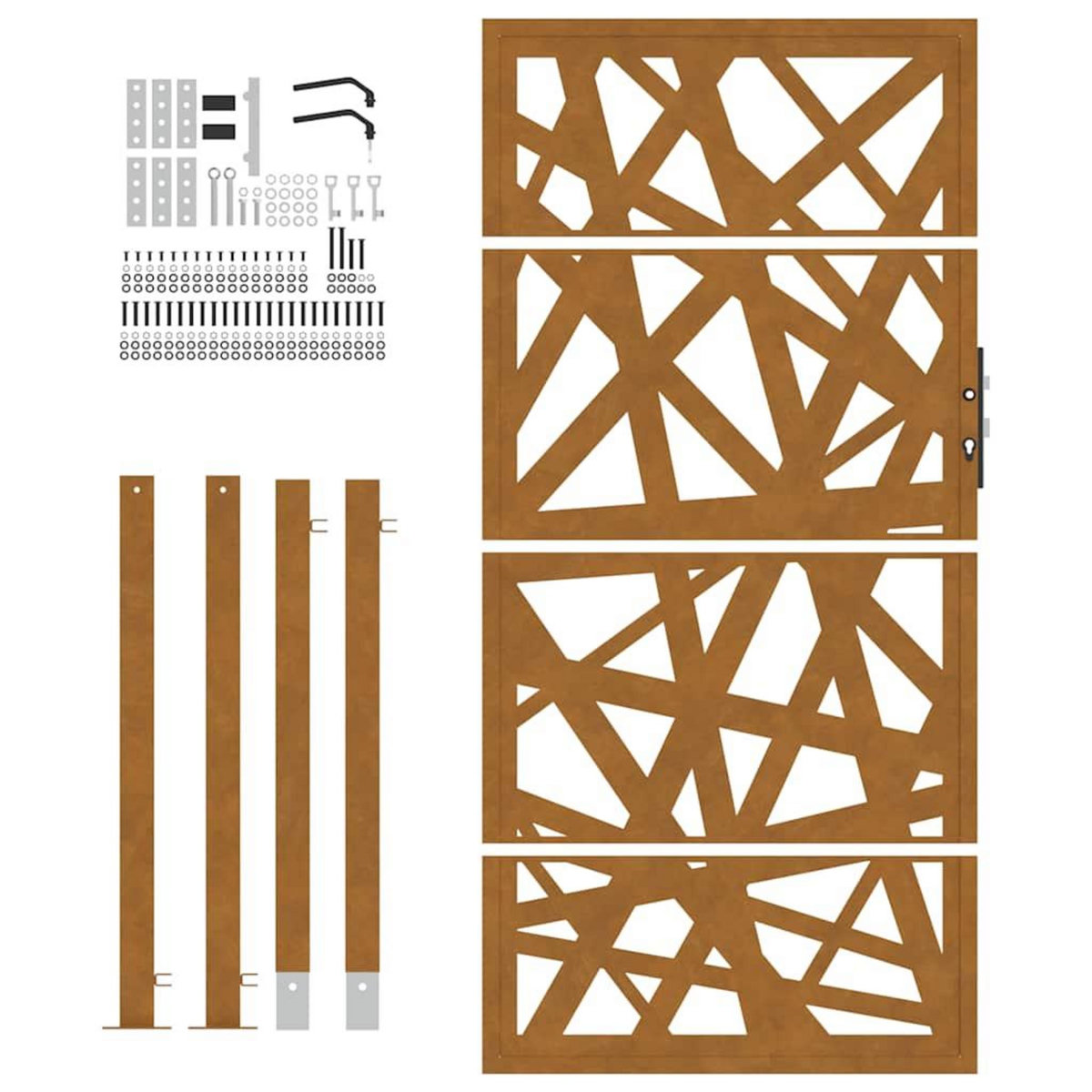 VIDAXL Porte de jardin acier resistant aux intemperies design lumiere