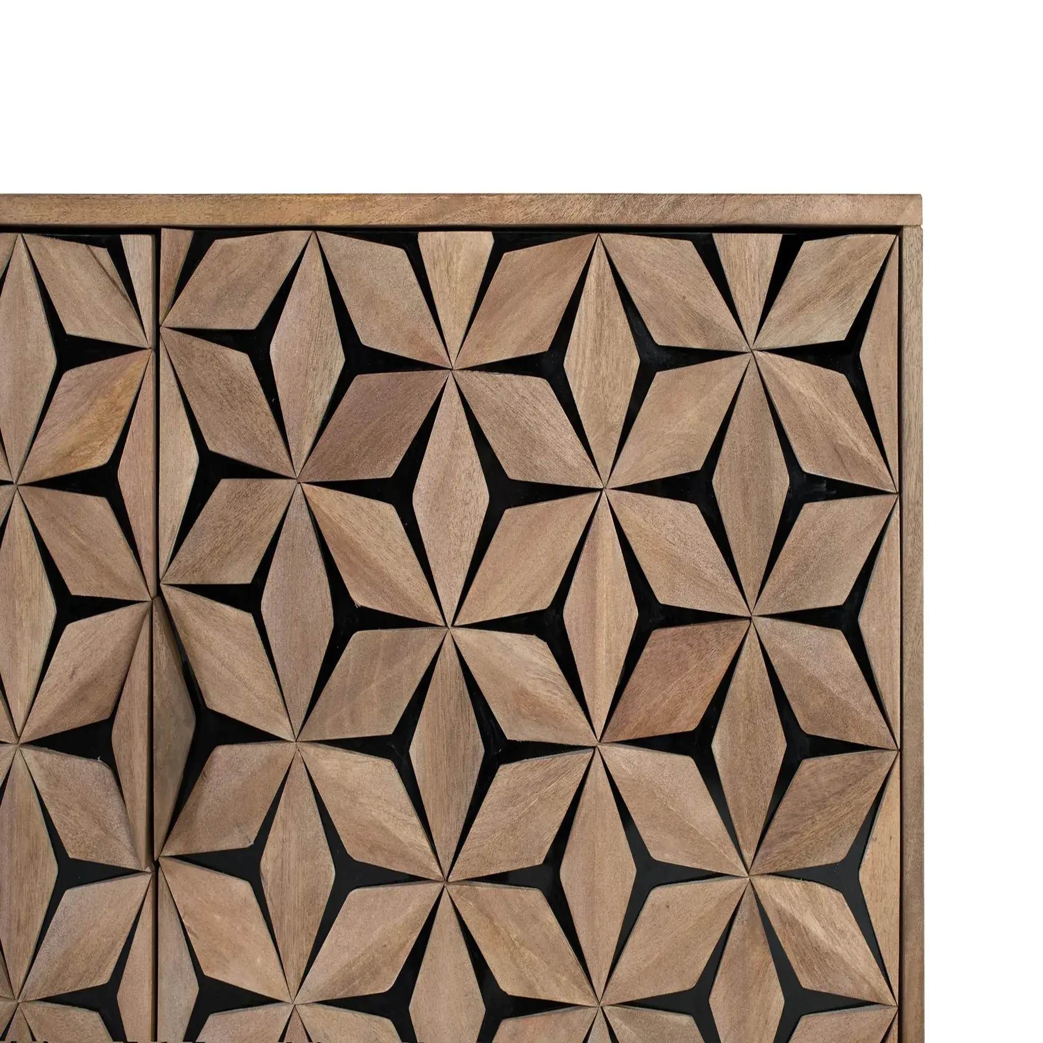 Voir la diapositive 2 : GINER Y COLOMER SL Buffet en bois de manguier 220cm style contemporain géométrique