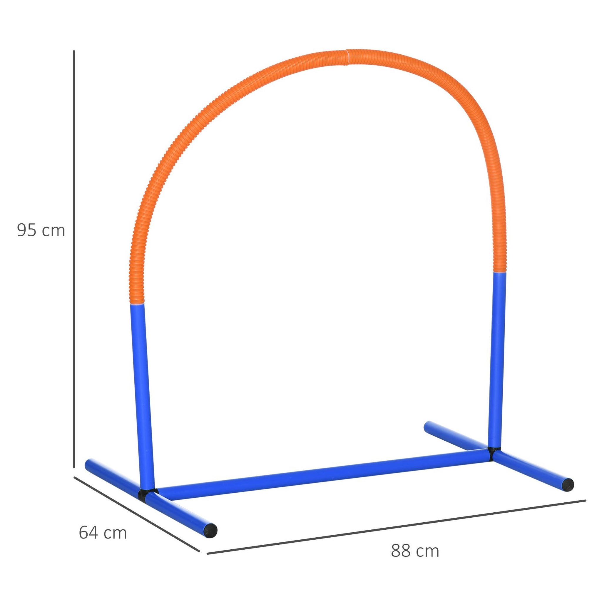 Voir la diapositive 3 : PAWHUT Kit d'agilité pour chien - 4 arcs d'agilité, sac de transport - plastique orange bleu