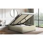 Voir la diapositive 7 : Lit coffre tissu avec sommier relevable 140x190 cm OSCAR