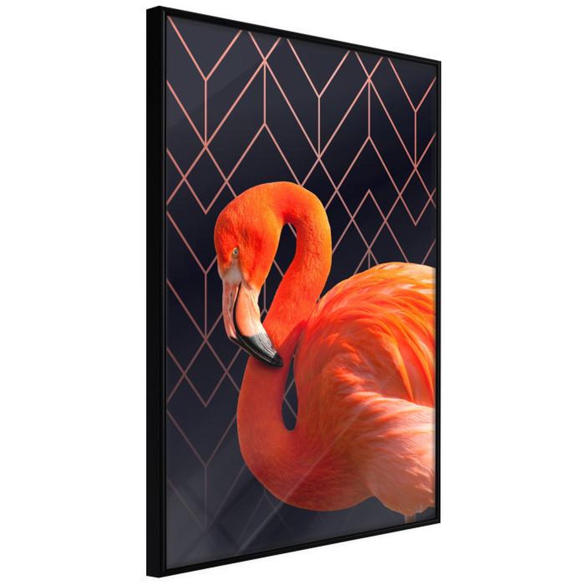 Paris Prix Affiche Murale Encadrée  Orange Flamingo. Coloris disponibles : Noir, Jaune