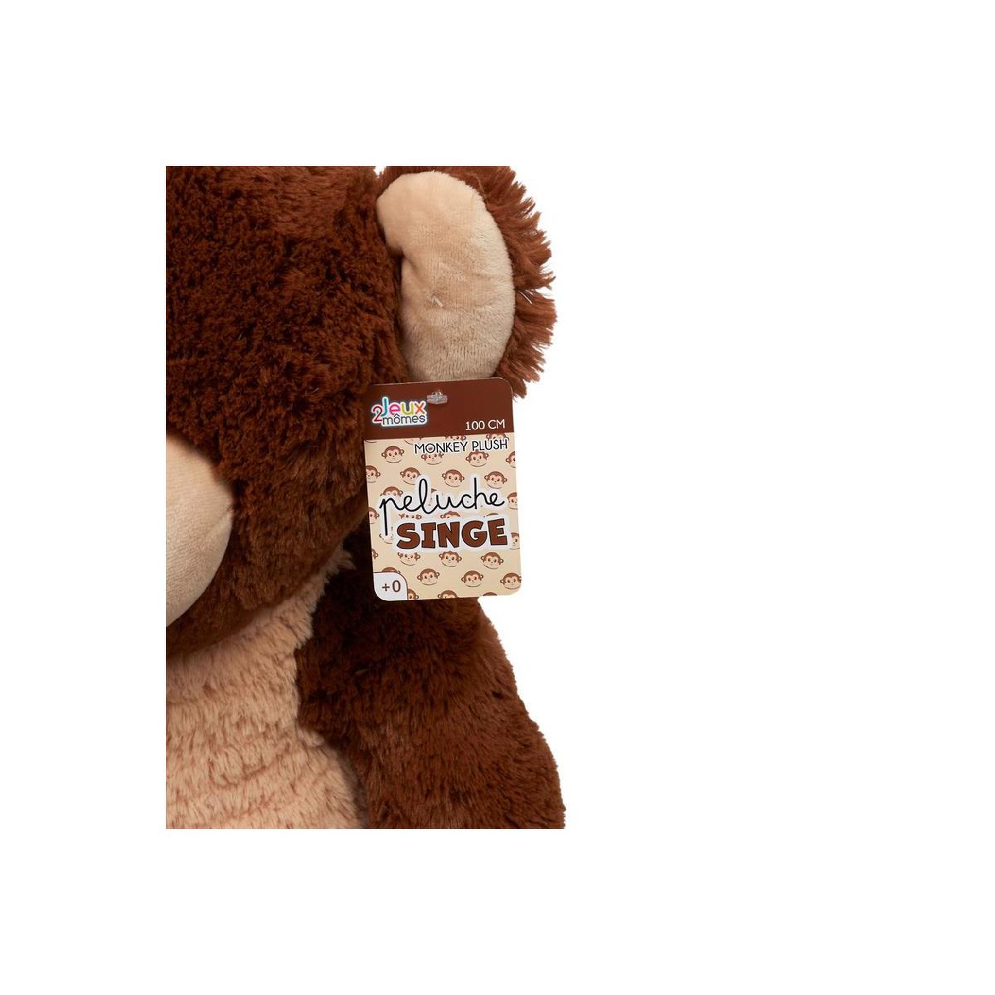 Voir la diapositive 6 : Jeux 2 momes Peluche géante  singe  100cm marron & beige