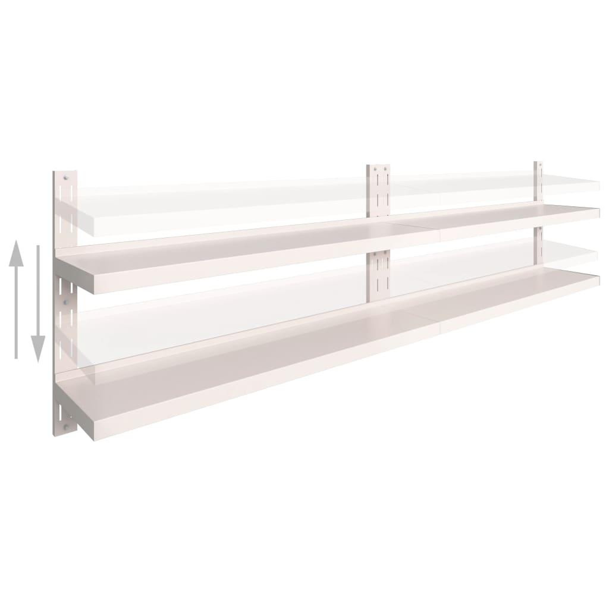 Voir la diapositive 3 : VIDAXL Etageres murales flottantes a 2 niveaux 2 pcs Inox 300x30 cm