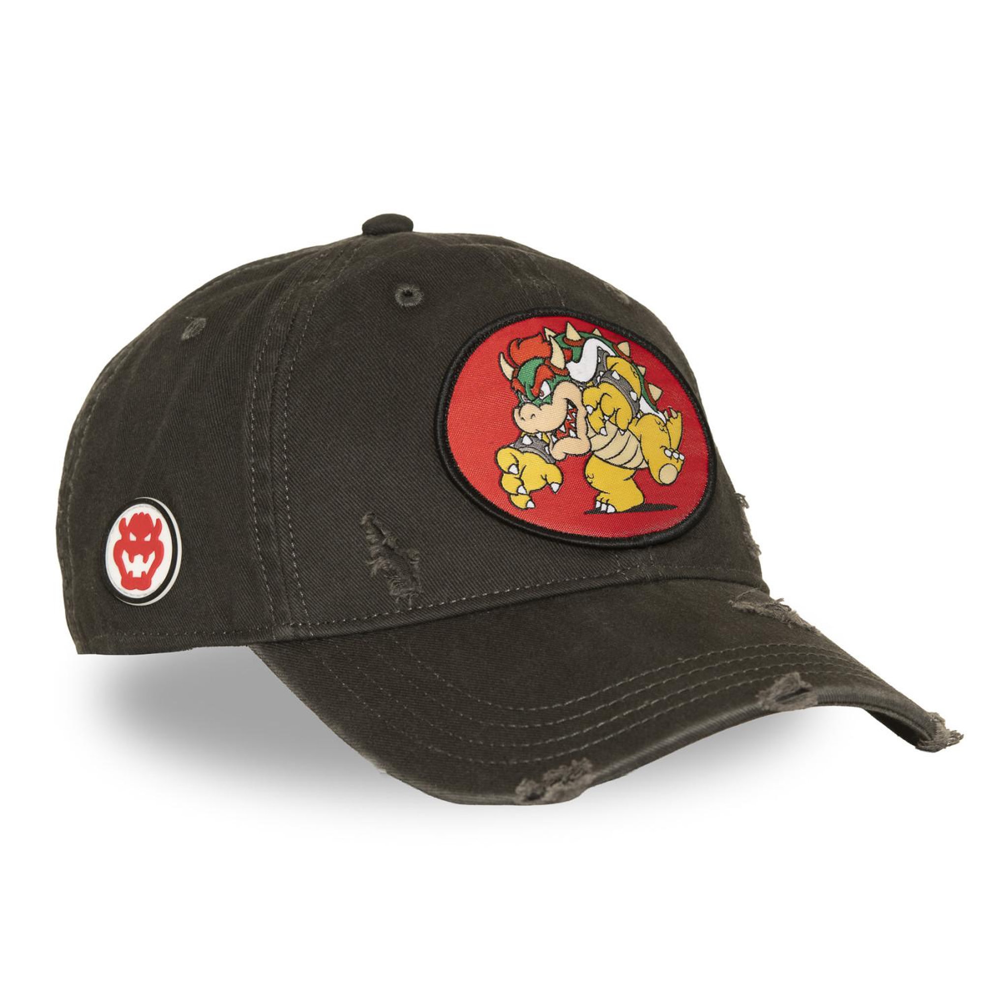 Voir la diapositive 4 : CAPSLAB Casquette basball effet usé avec patch super mario bros bowser