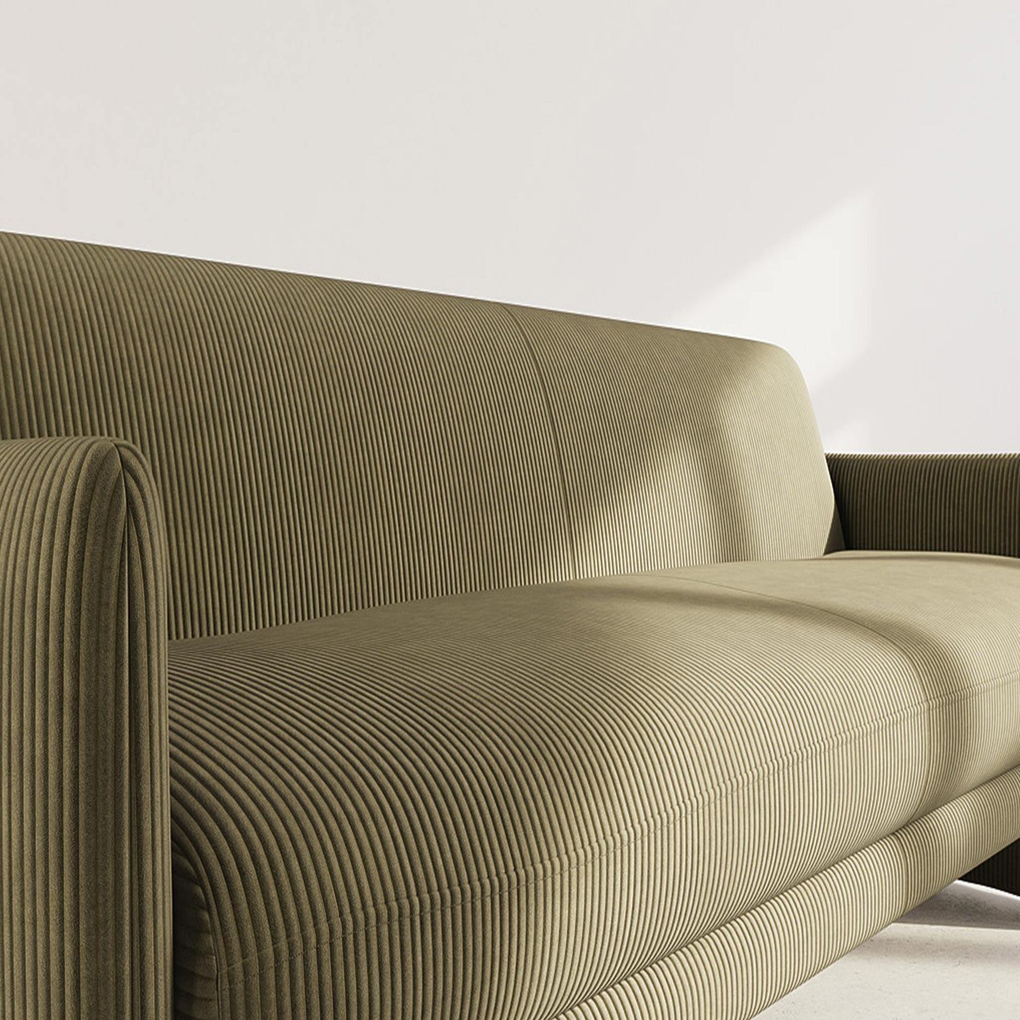 Voir la diapositive 4 : BEST MOBILIER Mathis - canapé convertible clic-clac 3 places en velours côtelé