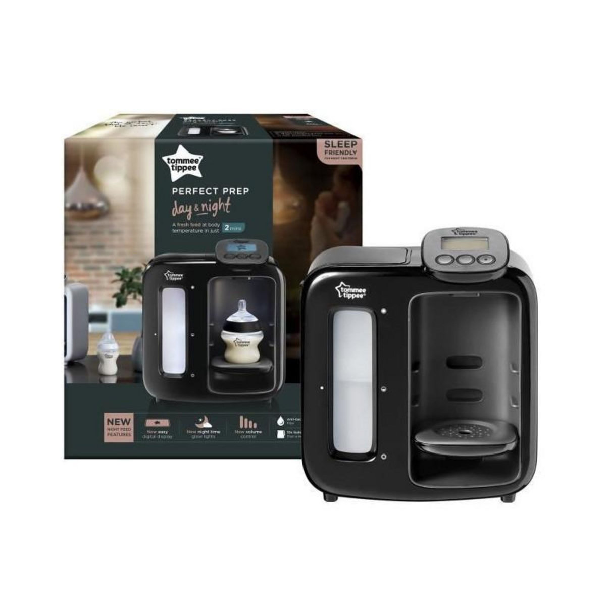 TOMMEE TIPPEE TOMMEE TIPPEE Preparateur de biberon - Perfect Prep Day + Night noir