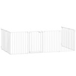 PAWHUT Barrière de sécurité pliable modulable max. L.488cm parc enclos 8 panneaux - porte double verrouillage - acier blanc