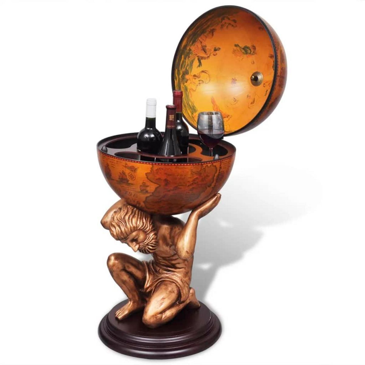 VIDAXL Bar sous forme de globe Atlas 42 x 42 x 85 cm