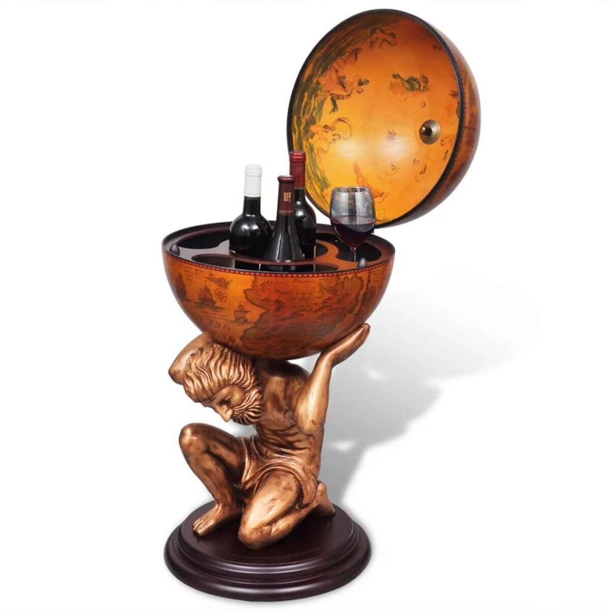 VIDAXL Bar sous forme de globe Atlas 42 x 42 x 85 cm