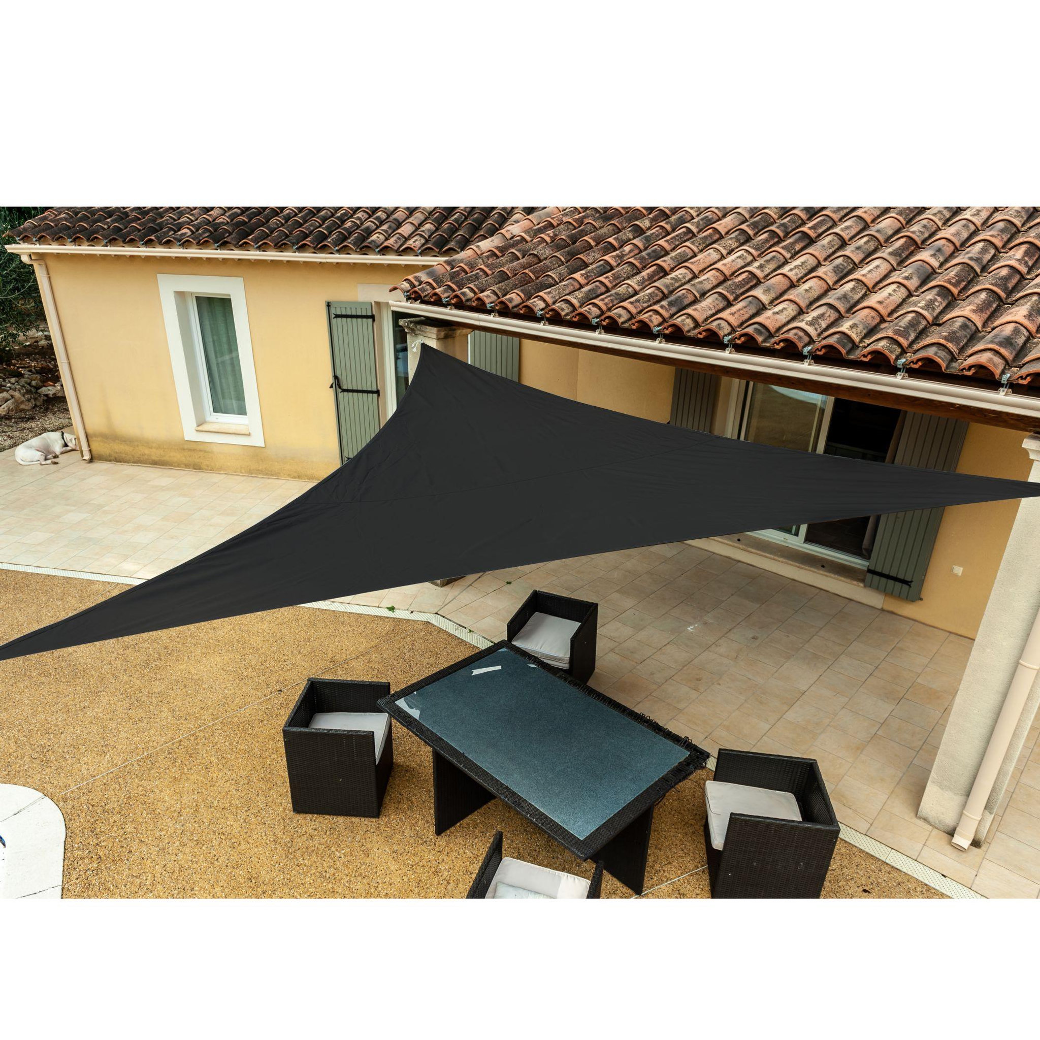 WERKAPRO Voile d'ombrage grise en polyester triangulaire 5m