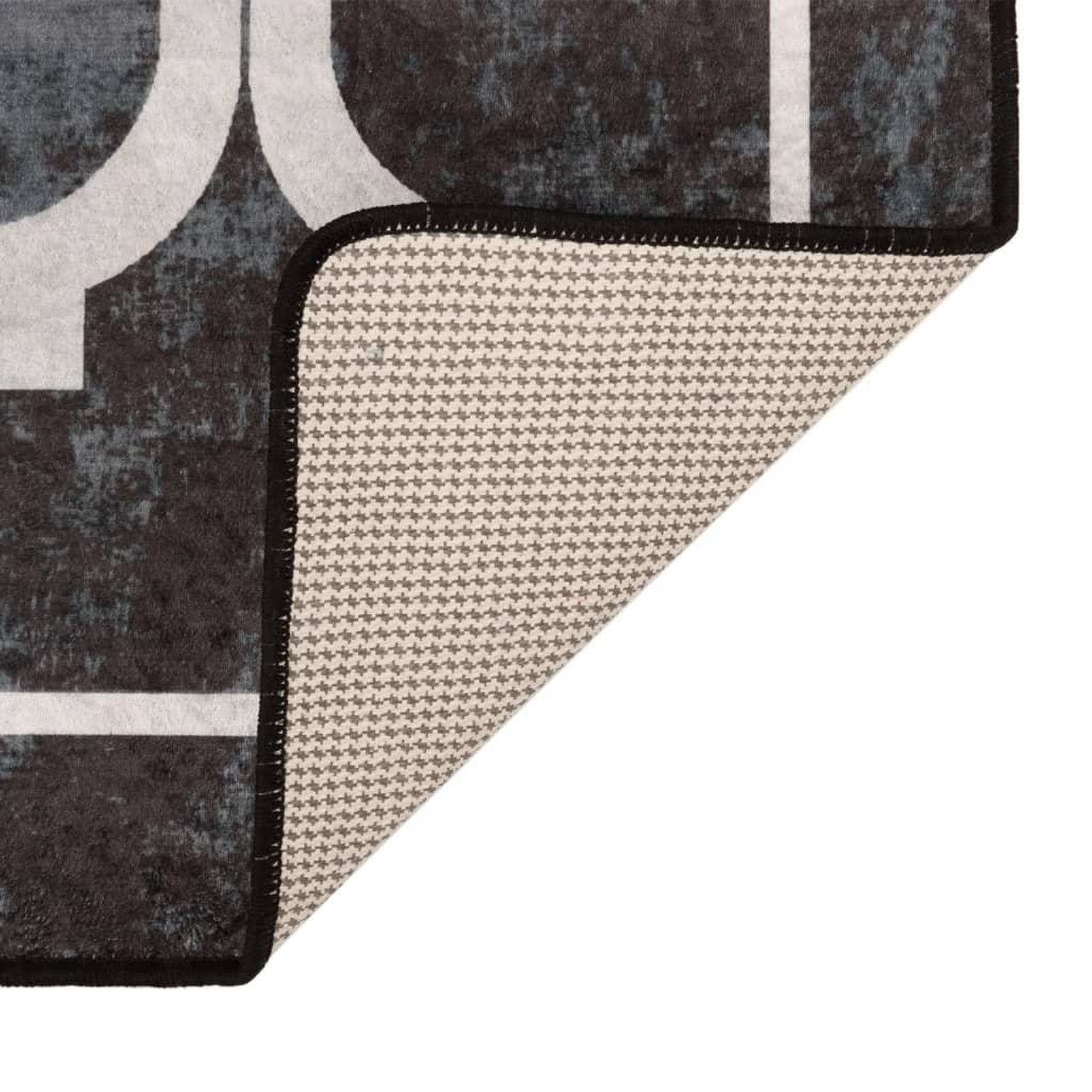 Voir la diapositive 4 : VIDAXL Tapis lavable noir et blanc 120x180 cm antiderapant