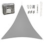 Voir la diapositive 1 : OUTSUNNY Voile d'ombrage triangulaire grande taille 3,6 x 3,6 x 3,6 m polyéthylène haute densité HDPE résistant aux UV gris