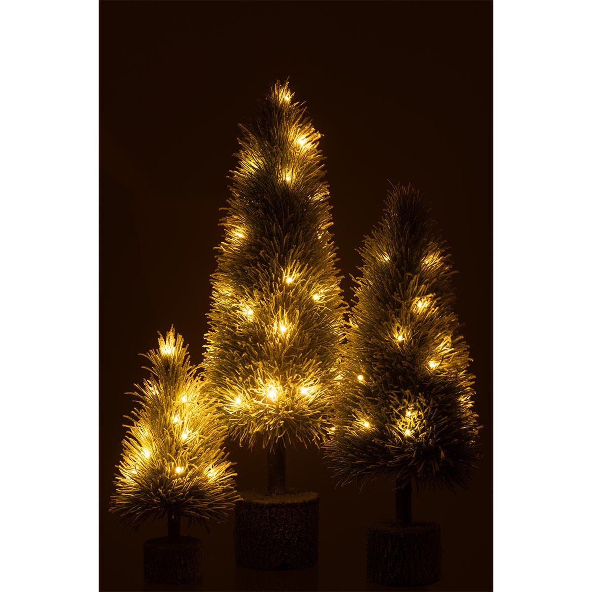 Voir la diapositive 6 : J-LINE Sapin de noël déco à led  russell  75cm vert