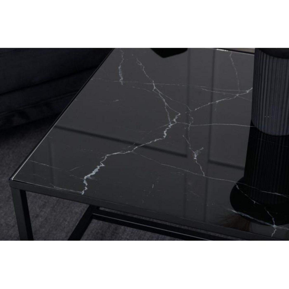 Paris Prix Table Basse Design en Verre  Dipp  130cm Noir