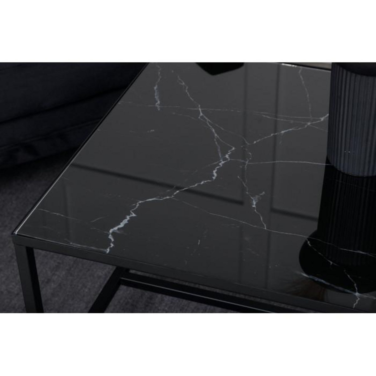 Paris Prix Table Basse Design en Verre  Dipp  130cm Noir