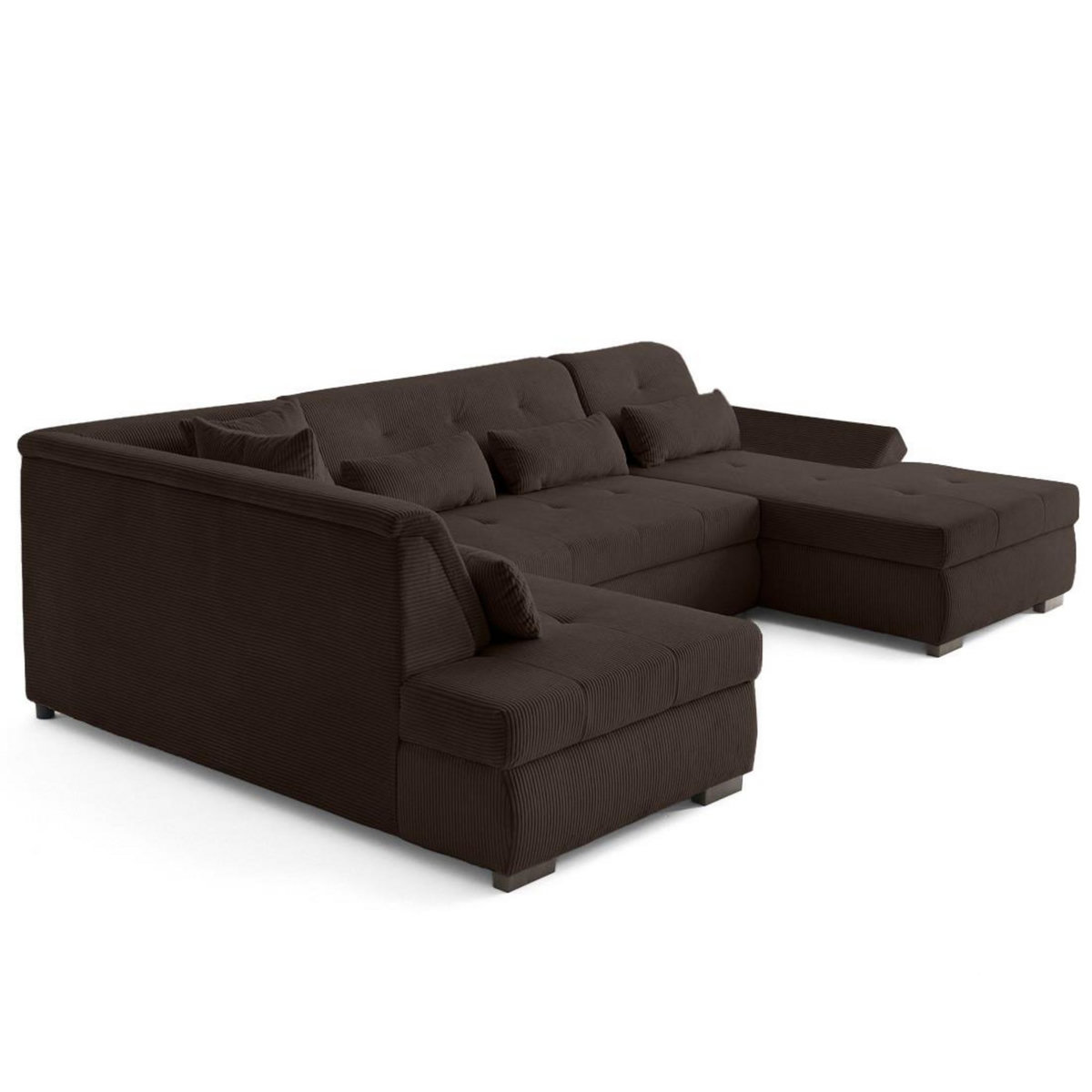 LISA DESIGN Vermont s - canapé panoramique d'angle gauche 7 places en velours côtelé