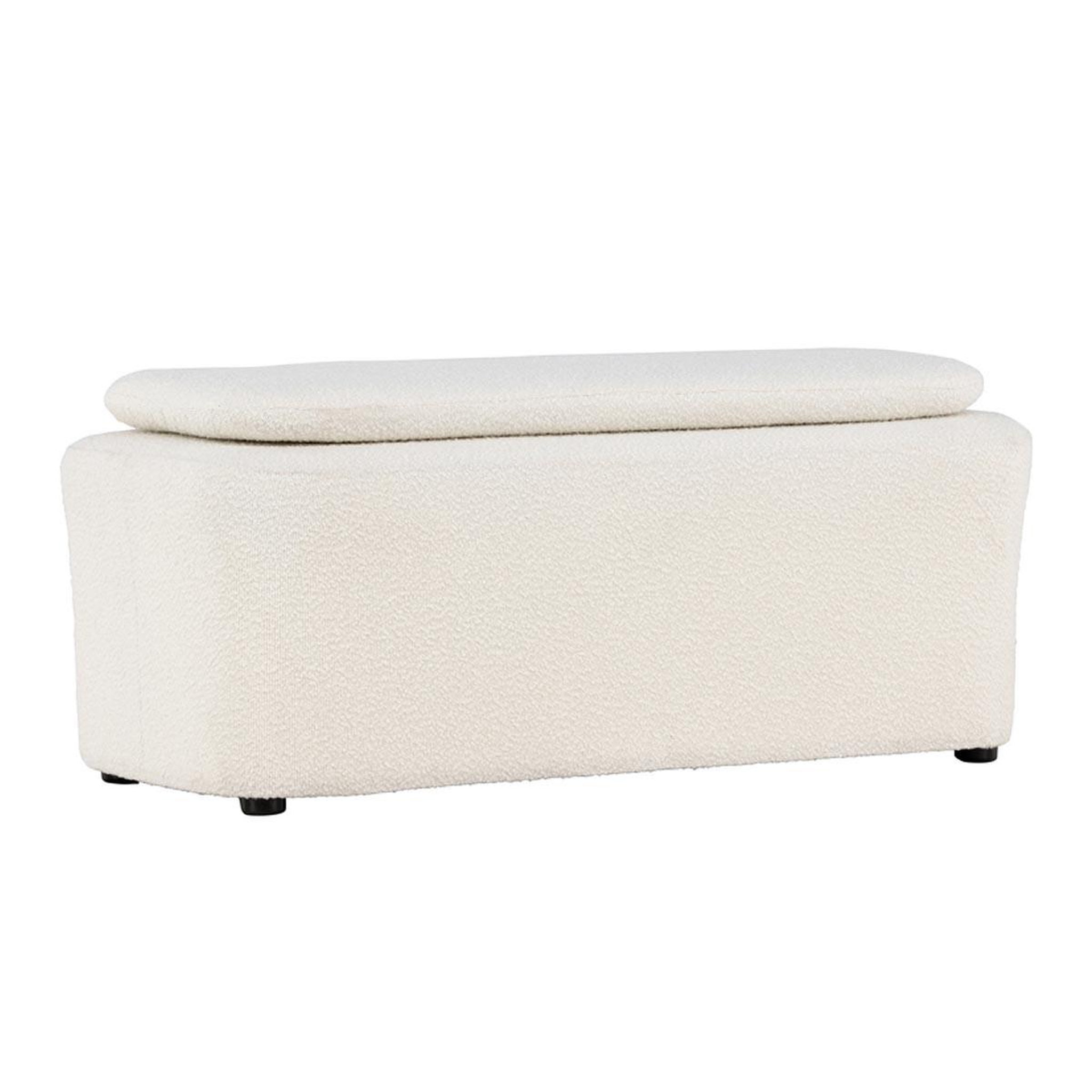 Paris Prix Pouf en tissu bouclé  laurel  110cm blanc