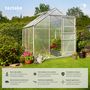 Voir la diapositive 2 : tectake Serre avec fondation 5,85 m³ blanc transparent