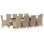 Voir la diapositive 3 : VIDAXL Ensemble a manger de jardin et coussins 11 pcs beige poly rotin