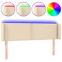 Voir la diapositive 2 : VIDAXL Tete de lit a LED Creme 147x16x78/88 cm Tissu