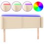 Voir la diapositive 2 : VIDAXL Tete de lit a LED Creme 147x16x78/88 cm Tissu