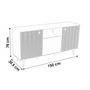 Voir la diapositive 2 : DIVERS Buffet contemporain effet bois Chelsea - L. 150 x H. 78 cm - Noir