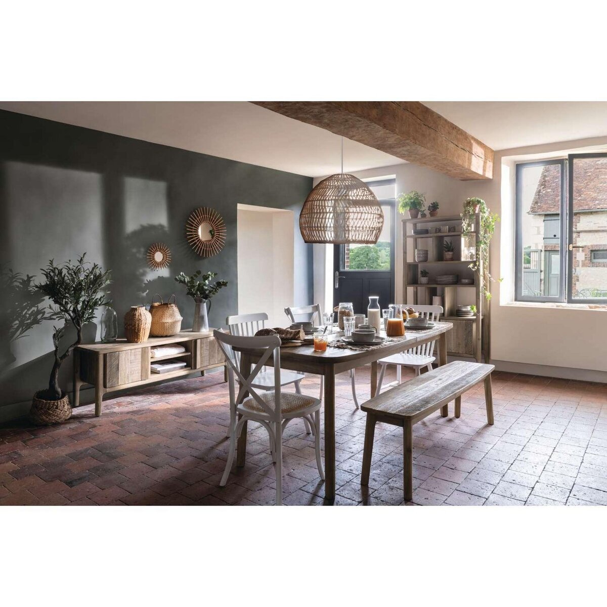 ATMOSPHERA Meuble TV 2 portes en bois BANILA - Beige